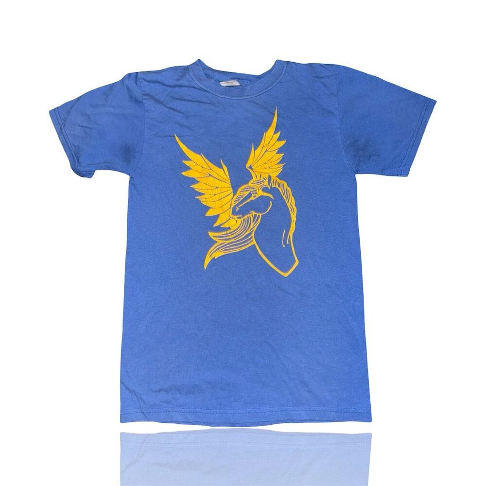 Vintage “Cowboys in Action” Pegasus T-Shirt Blue "Take Flight" S Heavy Wear